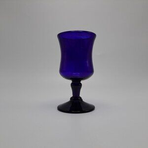 Hand Blown Cobalt Blue Glass Goblet